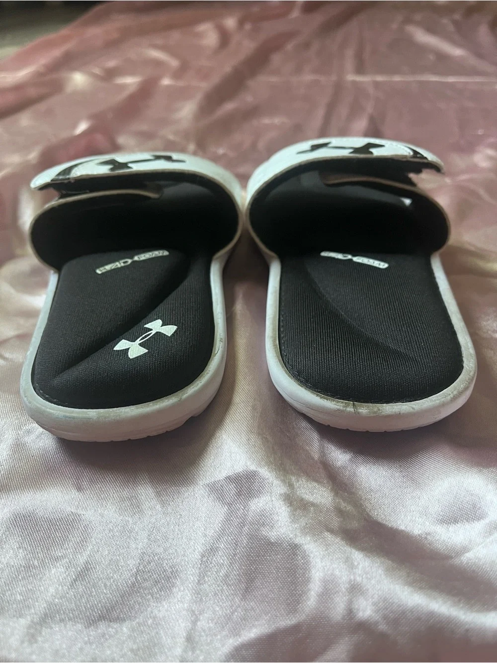 Under Armour Black & White Kids' Adjustable Slide Sandals